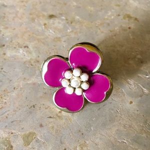 Purple Flower Ring - costume jewelry